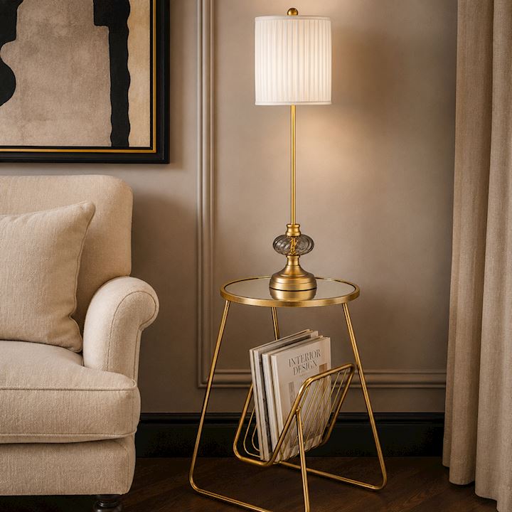 A/Q GOLD MAGAZINE RACK TABLE 50x42x66cm